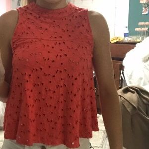 Orange Lace Tank